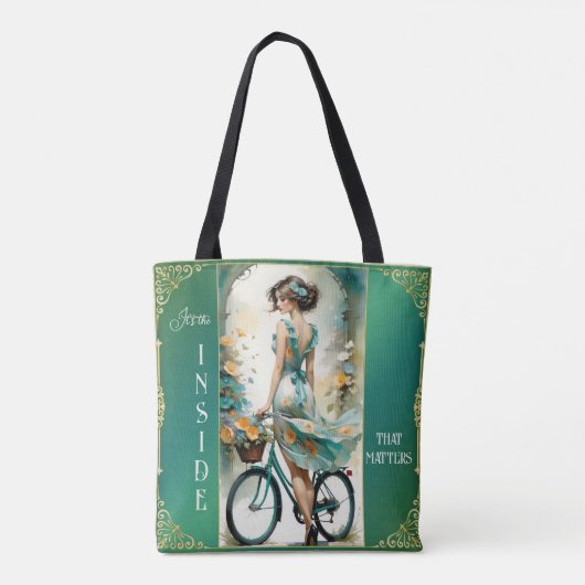 Waterverf Art Deco Boho Chic Vrouwelijk Tote Bag (Achterkant)