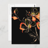 Waterverf Art Deco Flower Briefkaart (Voorkant / Achterkant)