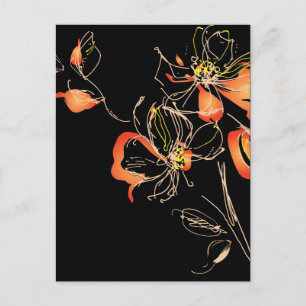 Waterverf Art Deco Flower Briefkaart