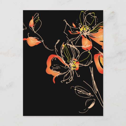 Waterverf Art Deco Flower Briefkaart (Voorkant)