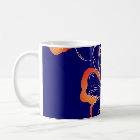 Waterverf Art Deco Flower Koffiemok (Links)