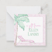 Waterverf Art Deco Palm Beach stoel behuizing Notitiekaartje (Voorkant)