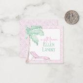 Waterverf Art Deco Palm Beach stoel behuizing Notitiekaartje (Voorkant / Achterkant in situ)