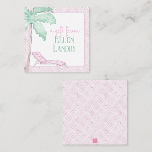 Waterverf Art Deco Palm Beach stoel behuizing Notitiekaartje (Voorkant / Achterkant)