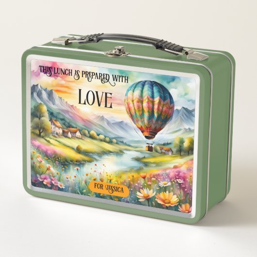 Waterverf Art Hete Luchtballon Reizen (Voorkant)