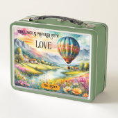 Waterverf Art Hete Luchtballon Reizen (Achterkant)