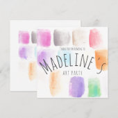 Waterverf Art Party Birthday Colorful Abstract Bedankkaart (Voorkant / Achterkant)