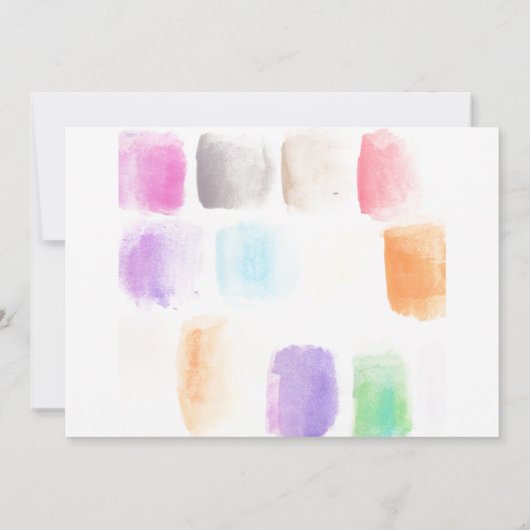 Waterverf Art Party Birthday Colorful Abstract Kaart (Achterkant)