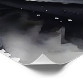 Waterverf Art Schattige Dog Tuxedo Black Bow Strop Perfect Poster (Hoek)