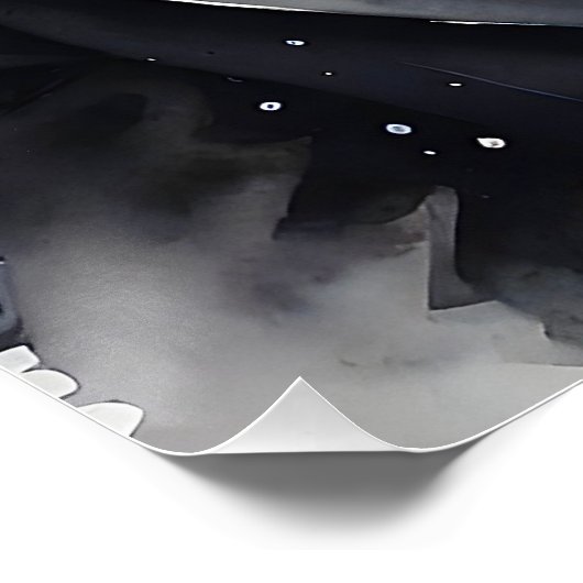 Waterverf Art Schattige Dog Tuxedo Black Bow Strop Perfect Poster (Hoek)