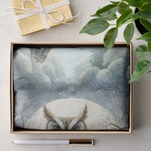 Waterverf Art Screech Uil Decoupage Tissuepapier (Geschenk)