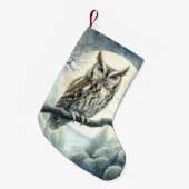 Waterverf Art Screech Uil Kleine Kerstsok (Voorkant (Hangend))