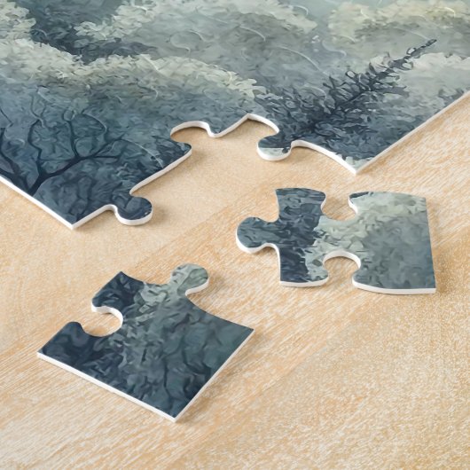 Waterverf Art Screech Uil Legpuzzel (Zijkant)