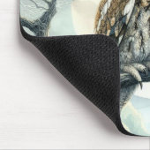 Waterverf Art Screech Uil Muismat (Hoek)