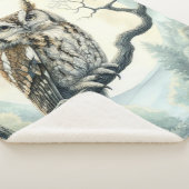 Waterverf Art Screech Uil Sherpa Deken (3/4)