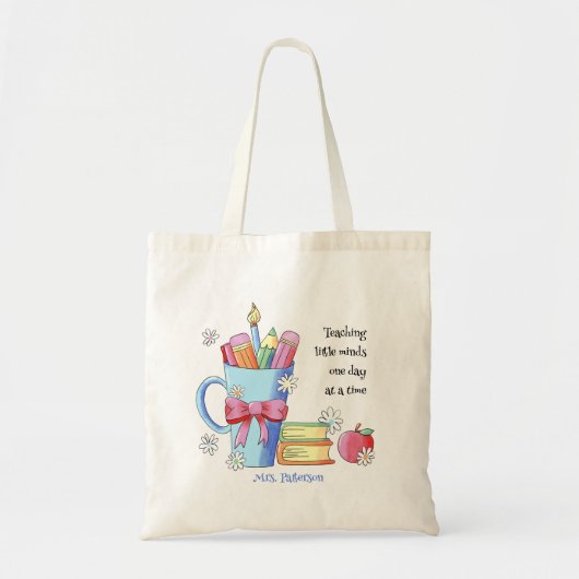 Waterverf Art Teacher Canvas tas met Quote (Voorkant)