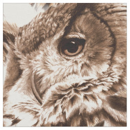 Waterverf Art Uil Face Fabric Stof