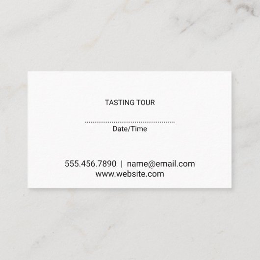 Waterverf Art wijnglas en druiven Visitekaartje (Achterkant)