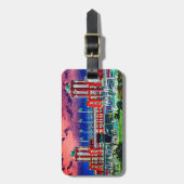 Waterverf Art Windy City van Navy Pier Chicago 192 Bagagelabel (Voorkant verticaal)