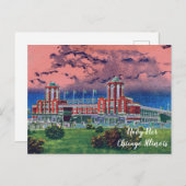 Waterverf Art Windy City van Navy Pier Chicago 192 Briefkaart (Voorkant / Achterkant)
