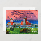 Waterverf Art Windy City van Navy Pier Chicago 192 Briefkaart (Voorkant / Achterkant)