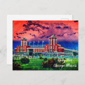 Waterverf Art Windy City van Navy Pier Chicago 192 Briefkaart (Voorkant / Achterkant)