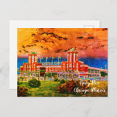 Waterverf Art Windy City van Navy Pier Chicago 192 Briefkaart (Voorkant / Achterkant)