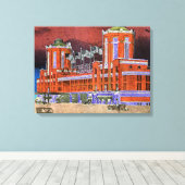 Waterverf Art Windy City van Navy Pier Chicago 192 Canvas Afdruk (Insitu (Houten vloer))