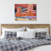 Waterverf Art Windy City van Navy Pier Chicago 192 Canvas Afdruk (Insitu (Slaapkamer))
