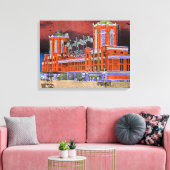 Waterverf Art Windy City van Navy Pier Chicago 192 Canvas Afdruk (Insitu (Woonkamer))