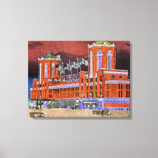 Waterverf Art Windy City van Navy Pier Chicago 192 Canvas Afdruk (Voorkant)