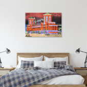 Waterverf Art Windy City van Navy Pier Chicago 192 Canvas Afdruk (Insitu (Slaapkamer))