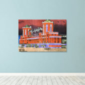 Waterverf Art Windy City van Navy Pier Chicago 192 Canvas Afdruk (Insitu (Houten vloer))