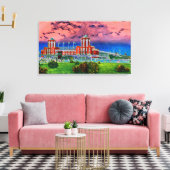 Waterverf Art Windy City van Navy Pier Chicago 192 Canvas Afdruk (Insitu (Woonkamer))