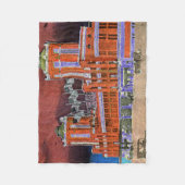 Waterverf Art Windy City van Navy Pier Chicago 192 Fleece Deken (Voorkant)