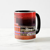 Waterverf Art Windy City van Navy Pier Chicago 192 Mok (Voorkant rechts)