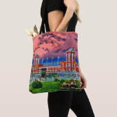 Waterverf Art Windy City van Navy Pier Chicago 192 Tote Bag (Dichtbij)
