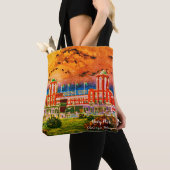 Waterverf Art Windy City van Navy Pier Chicago 192 Tote Bag (Dichtbij)