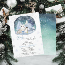 Waterverf Artic baby is koud buiten Baby shower