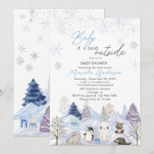 Waterverf Artic baby is koud buiten Baby shower Kaart (Voorkant / Achterkant)