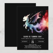 Waterverf Artistic Dragon verjaardag Kaart (Voorkant / Achterkant)