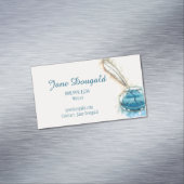 Waterverf Artistic Feather Pen Classic Writer's Magnetisch Visitekaartje (Voorbeeld)