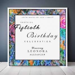 Waterverf Artistic Flowers ANY Surprise Verjaardag Kaart