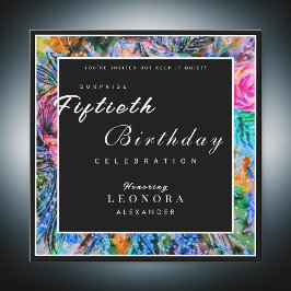 Waterverf Artistic Flowers ANY Surprise Verjaardag Kaart