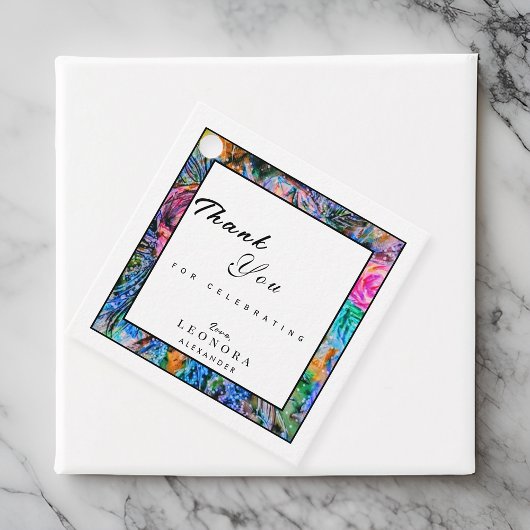 Waterverf Artistic Flowers Bedankt Verjaardag Bedankjes Labels