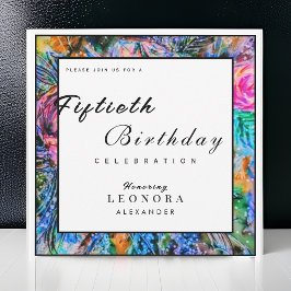 Waterverf Artistic Flowers ELK verjaardagsfeestje Kaart