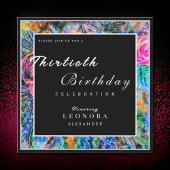 Waterverf Artistic Flowers ELK verjaardagsfeestje Kaart