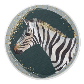Waterverf Artistiek Groen Goud Natuurlijke Zebra K Keramische Knop