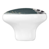 Waterverf Artistiek Groen Goud Natuurlijke Zebra K Keramische Knop (Zijkant)