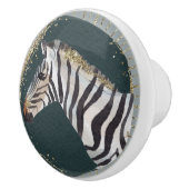 Waterverf Artistiek Groen Goud Natuurlijke Zebra K Keramische Knop (Rechts)